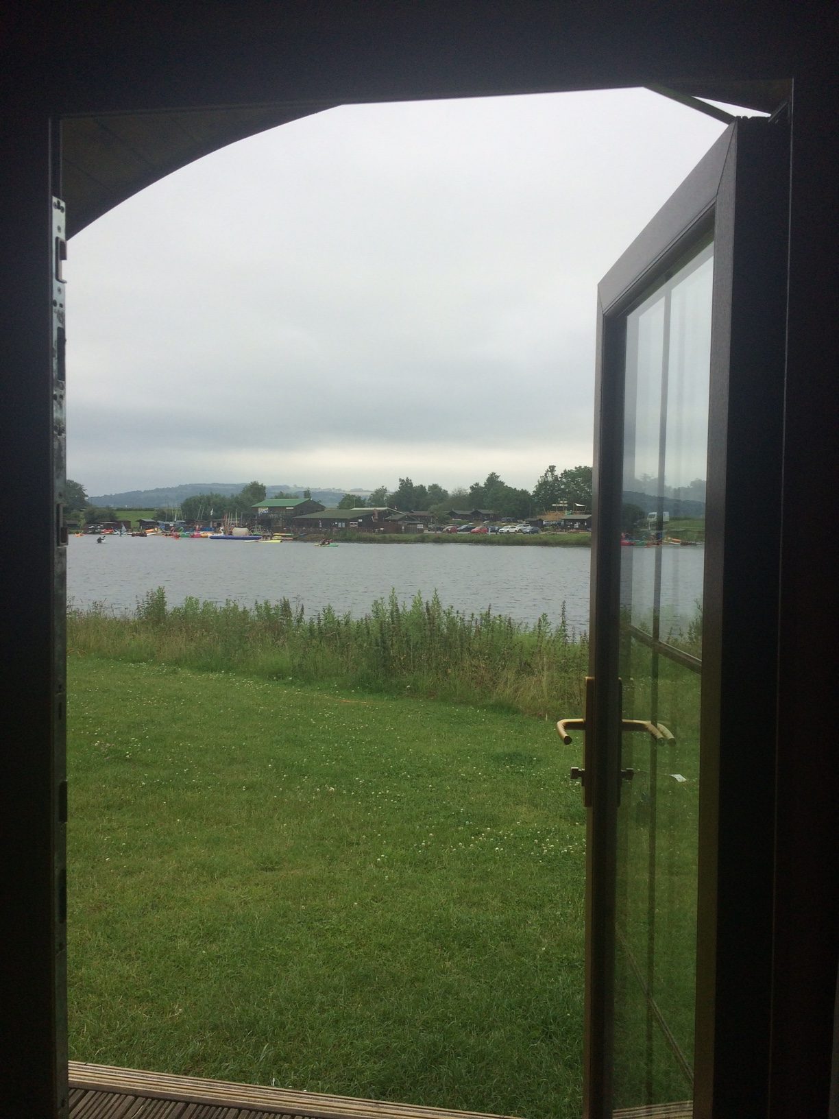 view from the lakeside glamping pod