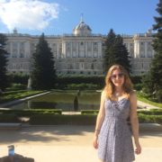 stood outside the royal palace of madrid