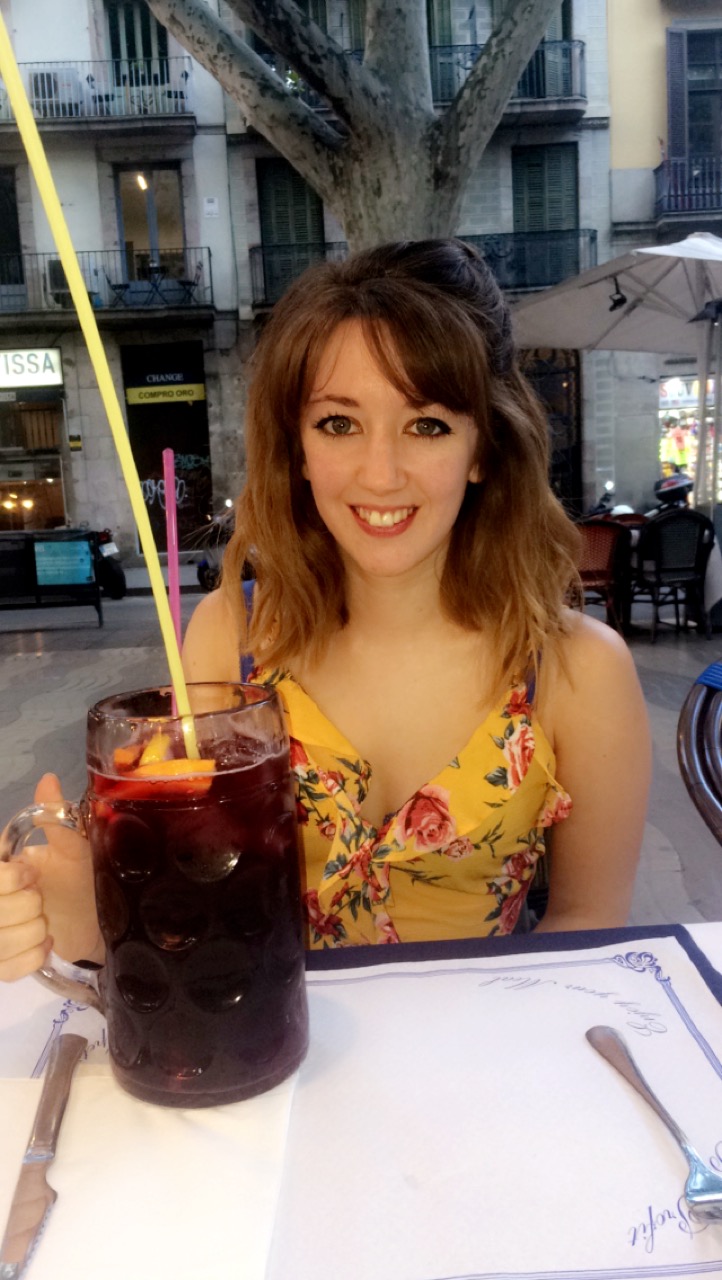 my sister with her cocktail